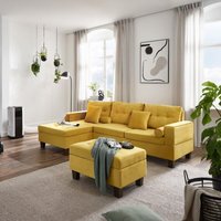 Sofa mit Récamiere rom – Samt Gelb Farbe Gelb Ecksofa Eckcouch In L-Form Eckgarnitur - Home Deluxe Sofa mit Récamiere rom – Samt Gelb Farbe Gelb Ecksofa Eckcouch In L-Form Eckgarnitur - Home Deluxe von Home Deluxe