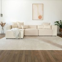 Modulares Sofa verona Farbe: Beige, Ausführung: l Couch Sofa Couchgarnitur 3-Sitzer - Home Deluxe von Home Deluxe