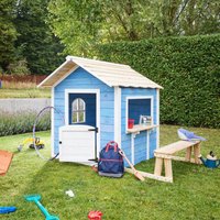 Home Deluxe - Spielhaus - der GROßE palast blau - 166 x 138 x 132 cm - mit Bank - fsc zertifiziertes Kinderspielhaus, inkl. Montagematerial i von Home Deluxe