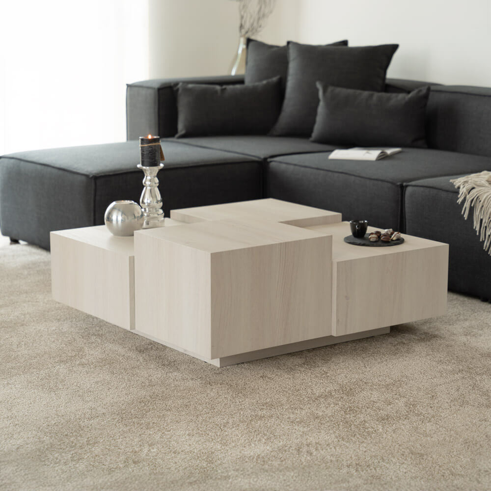 Home Deluxe Table basse à effet flottant NAYELI - 96 x 96 cm Beige von Home Deluxe