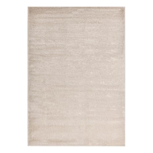 Home Deluxe - Teppich FOFI - Farbe: Beige, Größe: 180 x 120 cm - Allergikerfreundlich, Floorhöhe: 1,5 cm, 100% Polypropylen Friese I Floorteppich Shaggy Designteppich von Home Deluxe
