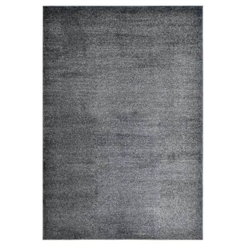Home Deluxe - Teppich FOFI - Farbe: Grau, Größe: 200 x 140 cm - Allergikerfreundlich, Floorhöhe: 1,5 cm, 100% Polypropylen Friese I Floorteppich Shaggy Designteppich von Home Deluxe