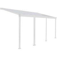 Terrassenüberdachung solis - Weiß - b/t/h: 618 x 303 x 226/278 cm - inkl. Hohlkammerplatten, Montagematererial i Carport Pavillion Pergola - Home von Home Deluxe