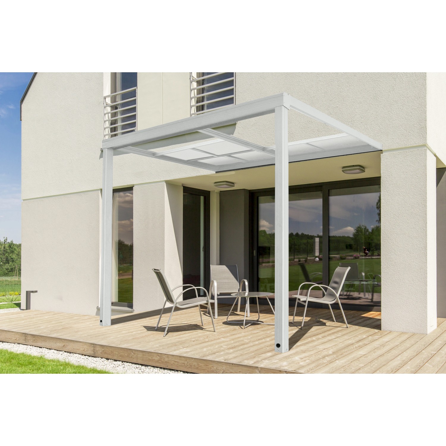 Home Deluxe Terrassenüberdachung Solis Deluxe 290 x 295 x 233/272 cm Weiß von Home Deluxe