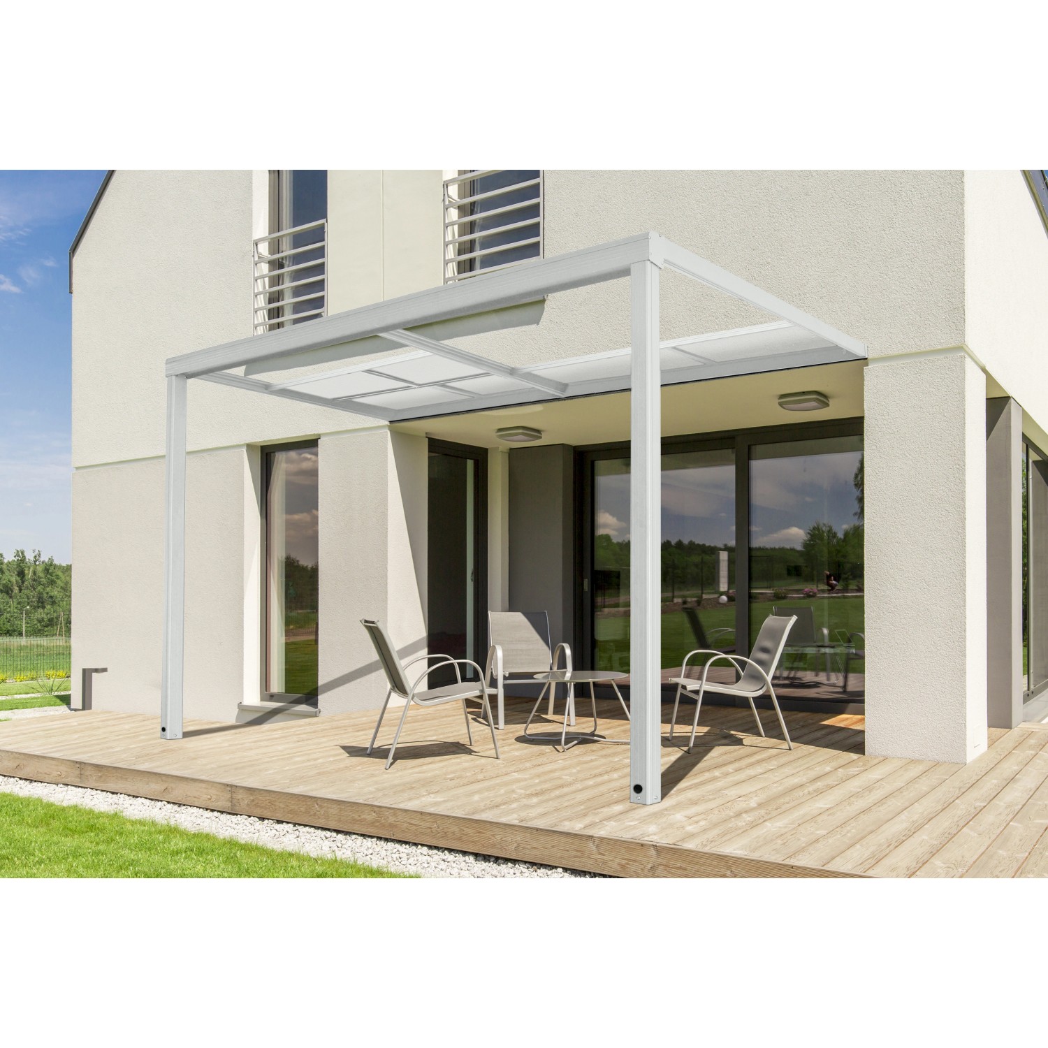 Home Deluxe Terrassenüberdachung Solis Deluxe 390 x 295 x 233/272 cm Weiß von Home Deluxe