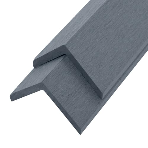 Home Deluxe - WPC Abschlussleiste FINEA - Farbe Hellgrau, 10 Stück - 110 x 4,5 x 4,5 cm I Abschlussprofil Abdeckleiste Abschlussschiene von Home Deluxe