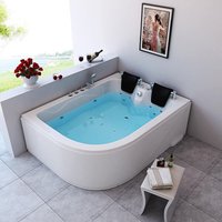 HOME DELUXE - Whirlpool Badewanne BLUE OCEAN XL - 180 x 120 cm links, weiß I Whirlwanne, Pool, für 2 Personen von Home Deluxe