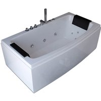 Whirlpool Badewanne - noor - weiß mit Handbrause und Massage - ca. 173 x 80 x 84 cm i Indoor Badewanne, Spa, 2 Personen - Home Deluxe von Home Deluxe