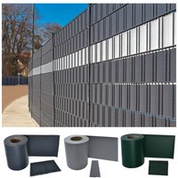 Home Deluxe - Zaunfolie pvc Sichtschutz mata Farbe: Hellgrau Pvc Sichtschutz Doppelstabmattenzaun Folie von Home Deluxe