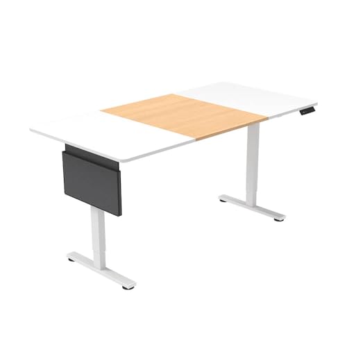 Home Deluxe höhenverstellbarer Schreibtisch ELMO inkl. PC-Halterung I Ergonomisches Design in Weiß, 120 x 60 cm für Homeoffice und Büro von Home Deluxe