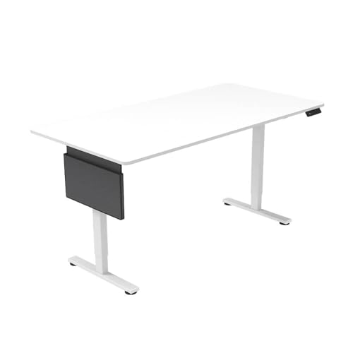 Home Deluxe höhenverstellbarer Schreibtisch inkl. PC-Halterung I Ergonomisches Design in Weiß, 120 x 60 cm für Homeoffice und Büro von Home Deluxe