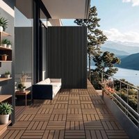 Wpc Holzfliesen bavaro Farbe: Teak, Menge: 1 m² Terrassenfliesen Holzfliesen Klickfliese Bodenfliesen - Home Deluxe von Home Deluxe