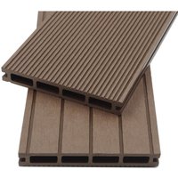 Home Deluxe - wpc Terrassendielen Komplettset (inkl. Unterkonstruktion) samana Farbe: Dunkelbraun, Größe: 50 m² wpc Terrassenboden Komplettset von Home Deluxe