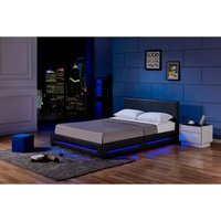 HOME DELUXE - LED Bett - ASTEROID - Verschiedene Farben und Größen I Weiß, 90 x 200 cm, mit Matratze I Weiß, 90 x 200 cm, mit Matratze I Schwarz, 140 von Home Deluxe