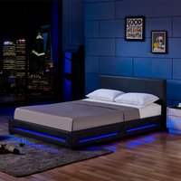 LED Bett ASTEROID 180 x 200 Schwarz von Home Deluxe