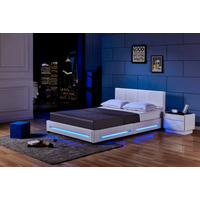 LED Bett ASTEROID 180 x 200 Weiß von Home Deluxe