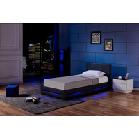 LED Bett ASTEROID - 90 x 200 cm Schwarz von Home Deluxe