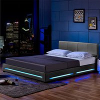 LED Bett ASTEROID Dunkelgrau - 180 x 200 cm von Home Deluxe