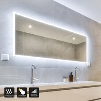 LED-Spiegel nola - Rechteckig 160 x 70 cm - 3 verschiedene Lichtfarben, Antibeschlagssystem - 38 Watt Gesamtleistung i Wandspiegel Badspiegel von Home Deluxe