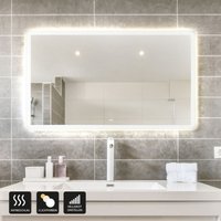 LED-Spiegel nola - Rechteckig 90 x 70 cm - 3 verschiedene Lichtfarben, Antibeschlagssystem - 38 Watt Gesamtleistung i Wandspiegel Badspiegel von Home Deluxe