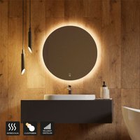 Home Deluxe - LED-Spiegel sila - Rund - 3 verschiedene Lichtfarben - Antibeschlagssystem - 38 Watt Gesamtleistung i Wandspiegel Badspiegel von Home Deluxe