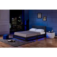 Led Bett asteroid - Schwarz, 160 x 200 cm - inkl. Lattenrost i Polsterbett Design Bett inkl. Beleuchtung - Home Deluxe von Home Deluxe