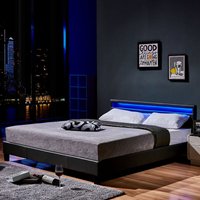 Led Bett astro Farbe: Weiß, Größe: 180 x 200 cm led Polsterbett Bett Bettgestellt - Home Deluxe von Home Deluxe