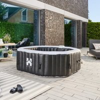 Outdoor Whirlpool - Drop - Farbe: Schwarz, ⌀ 185 cm, Höhe 65 cm, 130 Luftdüsen - inkl. Abdeckung, Reparaturset, Filterset i Jacuzzi Außen Whirlpool von Home Deluxe