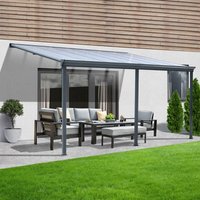 Terrassenüberdachung solis - Grau - b/t/h: 495 x 303 x 226/278 cm - inkl. Hohlkammerplatten, Montagematerial i Carport Pavillion Pergola - Home Deluxe von Home Deluxe