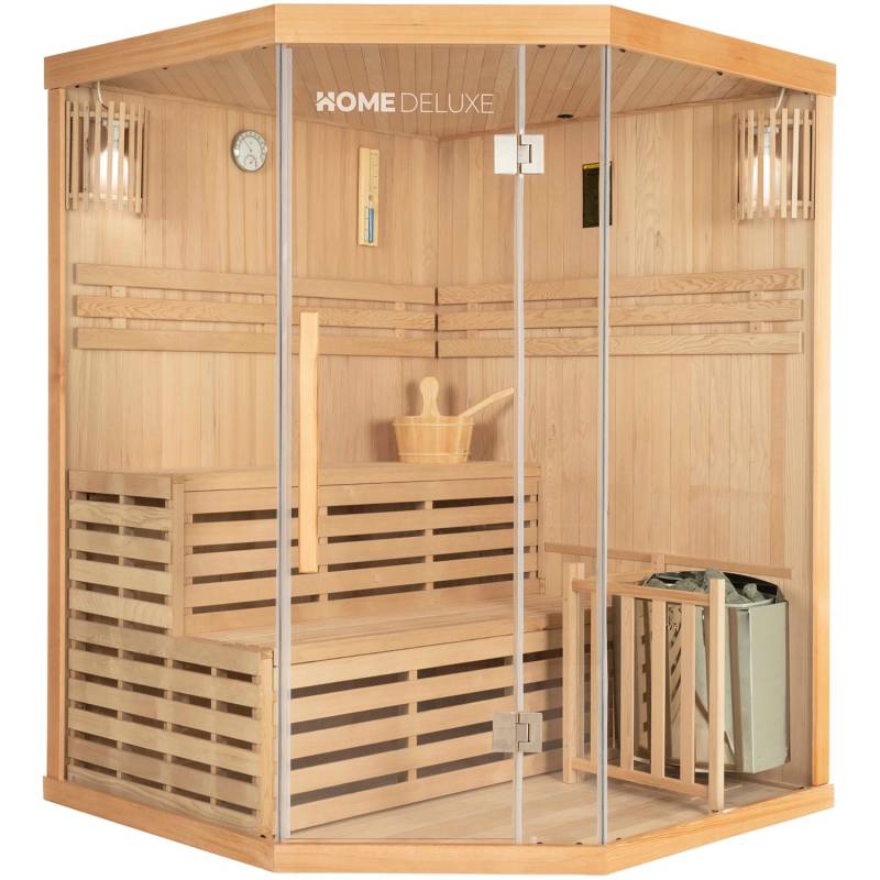 Traditionelle Sauna SKYLINE Tannenholz Natur XL von Home Deluxe