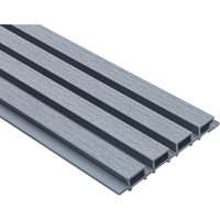 Wpc Fassadenverkleidung duvar Farbe: Hellgrau, Größe: 36 m² Fassadenverkleidung Wandverkleidung Paneele Wandpaneele - Home Deluxe von Home Deluxe