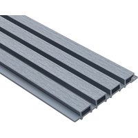 Wpc Fassadenverkleidung duvar Farbe: Hellgrau, Größe: 4 m² Fassadenverkleidung Wandverkleidung Paneele Wandpaneele - Home Deluxe von Home Deluxe