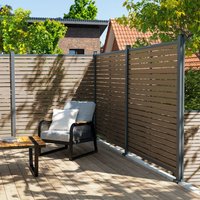 Wpc Sichtschutzzaun alira Teak - 1 x Element + 2 x Pfosten Sichtschutz, wpc Sichtschutzzaun, Sichtschutzzaun wpc - Home Deluxe von Home Deluxe