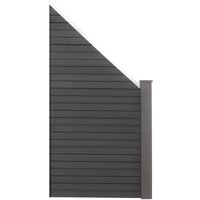 Wpc Sichtschutzzaun callado - 1x Schrägelement Ausführung 1 x Schrägelement Gartenzaun Steckzaun Sichtschutz-Zaun WPC-Zaun - Home Deluxe von Home Deluxe