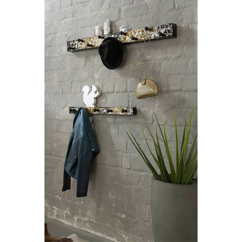home24 Garderobenleiste Soleto 115cm Schwarz/Gold von home24