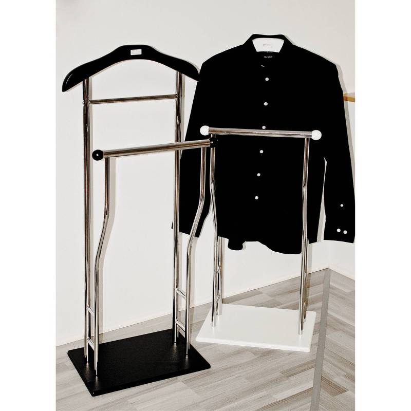 home24 Herrendiener Stanklyn 45 x 110 x 30cm Silber/Schwarz von home24