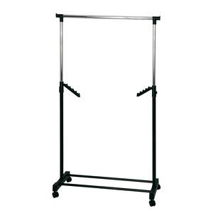 home24 Rollgarderobe Sion 81 x 100 x 42cm Schwarz/Silber von home24