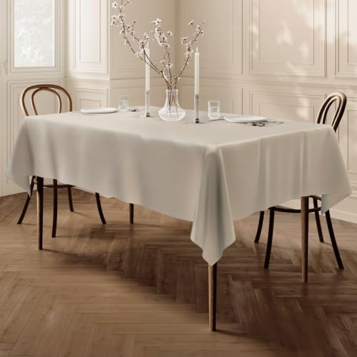 Qualitäts Tischdecke Textil Eckig 140 x 180 cm, Farbe wählbar Elfenbein Crème von Home Direct
