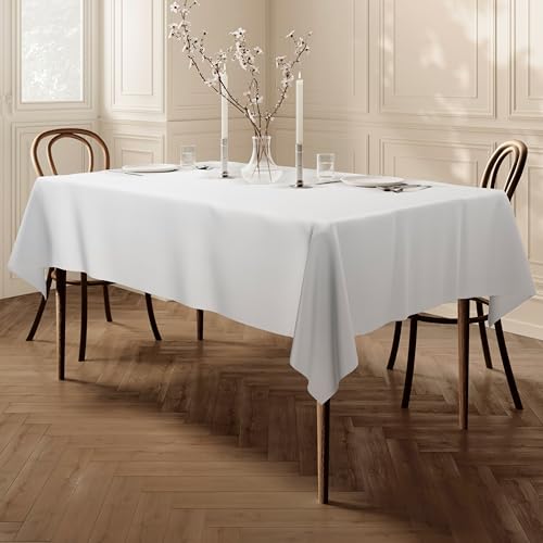 Qualitäts Tischdecke Textil Eckig 150 x 300 cm, Farbe wählbar Weiß von Home Direct
