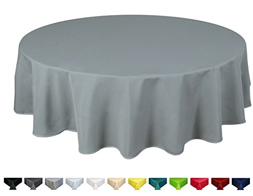 Home Direct Qualitäts Tischdecke Textil Rund 140 cm, Farbe wählbar Hellgrau von Home Direct