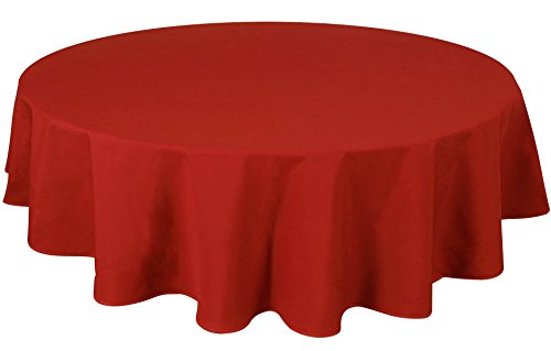 Home Direct Qualitäts Tischdecke Textil Rund 180 cm, Farbe wählbar Rot von Home Direct