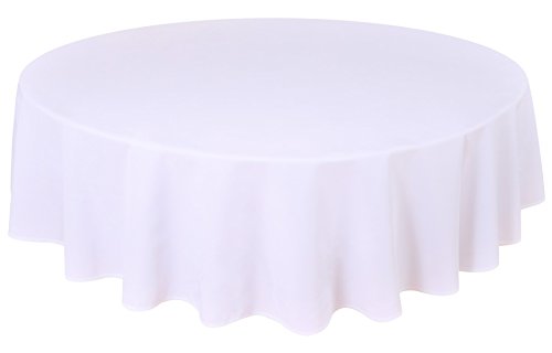 Home Direct Qualitäts Tischdecke Textil Rund 180 cm, Farbe wählbar Weiß von Home Direct