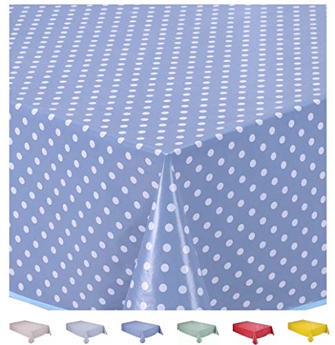 Wachstuch Tischdecke Abwaschbar Eckig 140 x 180 cm Kleine Tupfen Blau Grau von Home Direct