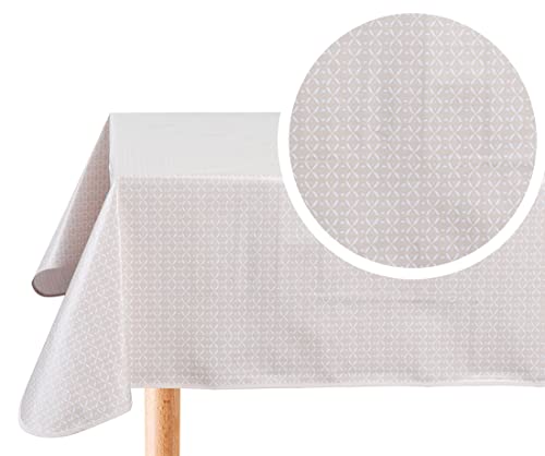 Wachstuch Tischdecke Abwaschbar Eckig 140 x 200 cm Beige von Home Direct