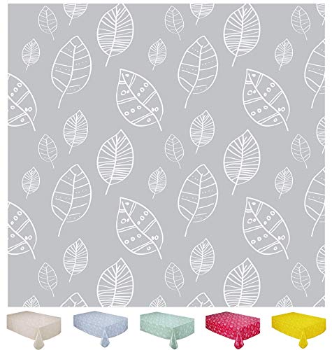 Wachstuch Tischdecke Abwaschbar Eckig 140 x 200 cm Blätter Hellgrau Wachstuch Tischdecke Abwaschbar Eckig 140 x 200 cm Blätter Hellgrau von Home Direct