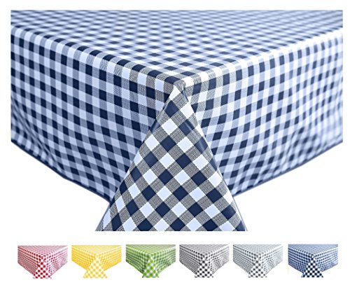 Home Direct Wachstuch Tischdecke Abwaschbar Eckig 140 x 240 cm Kariert Karo Blau von Home Direct