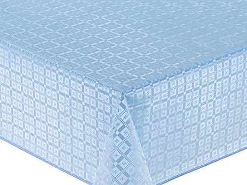 Wachstuch Tischdecke Abwaschbar Eckig geprägt (140x200cm, Blau Grau) von Home Direct