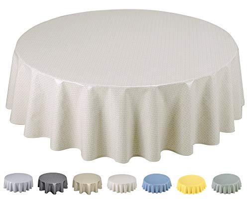 Home Direct Wachstuch Tischdecke Abwaschbar Rund 140cm Beige von Home Direct