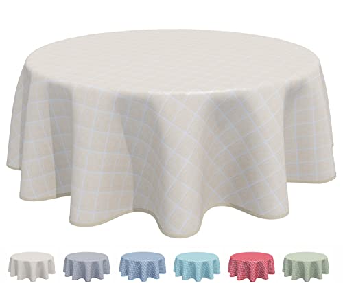 Home Direct Wachstuch Tischdecke Abwaschbar Rund 160cm Beige von Home Direct