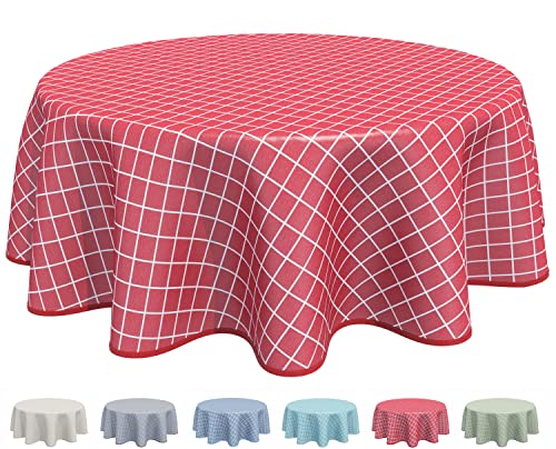 Wachstuch Tischdecke Abwaschbar Rund 160cm Rot von Home Direct